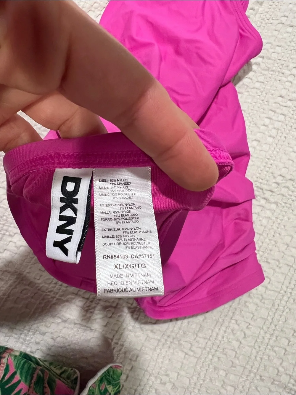 DKNY Strapless Fuchsia One-Piece Swimsuit - Picture 4 of 4